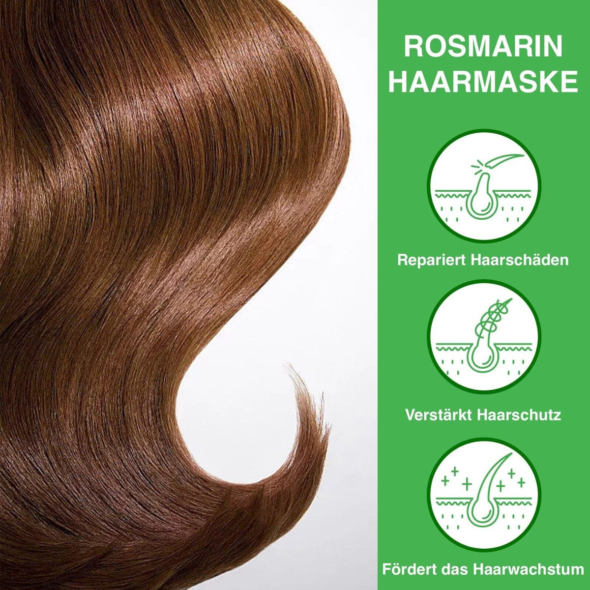 Aliver -Haarmaske mit Rosmarin und Biotin, fördert Haarwachstum und Kopfhautge