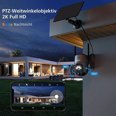 Xega RBX-S50 - Solare Überwachungskamera Aussen kabellos, 2K Super HD PTZ CCTV