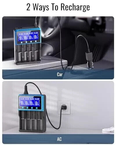 Keenstone Akku Ladegerät Universal, Akku Ladegerät LCD Smart Batterie-F2-