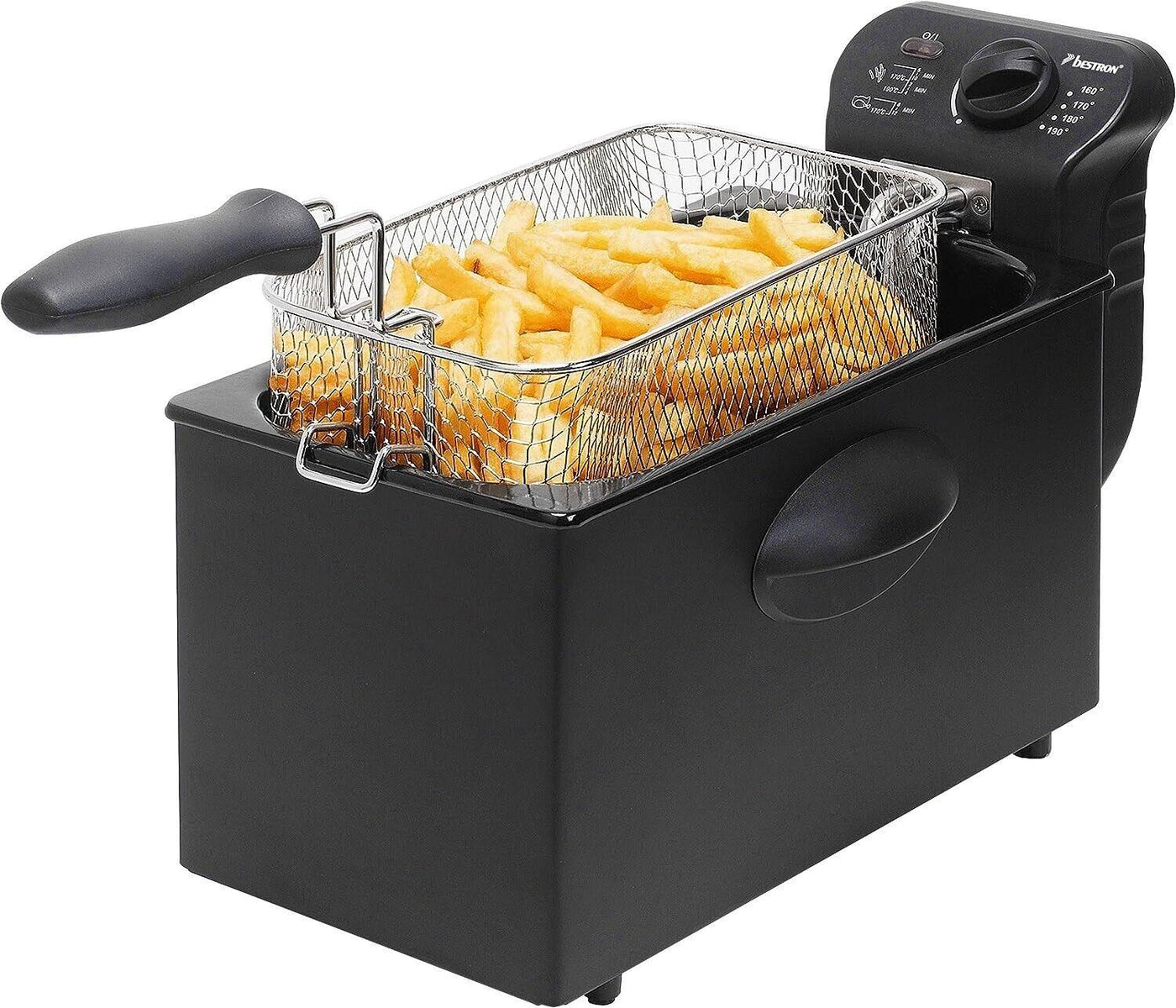 Bestron Öl-Fritteuse mit Kaltzonentechnologie, Fritteuse mit 3.5 Liter  bis 190°