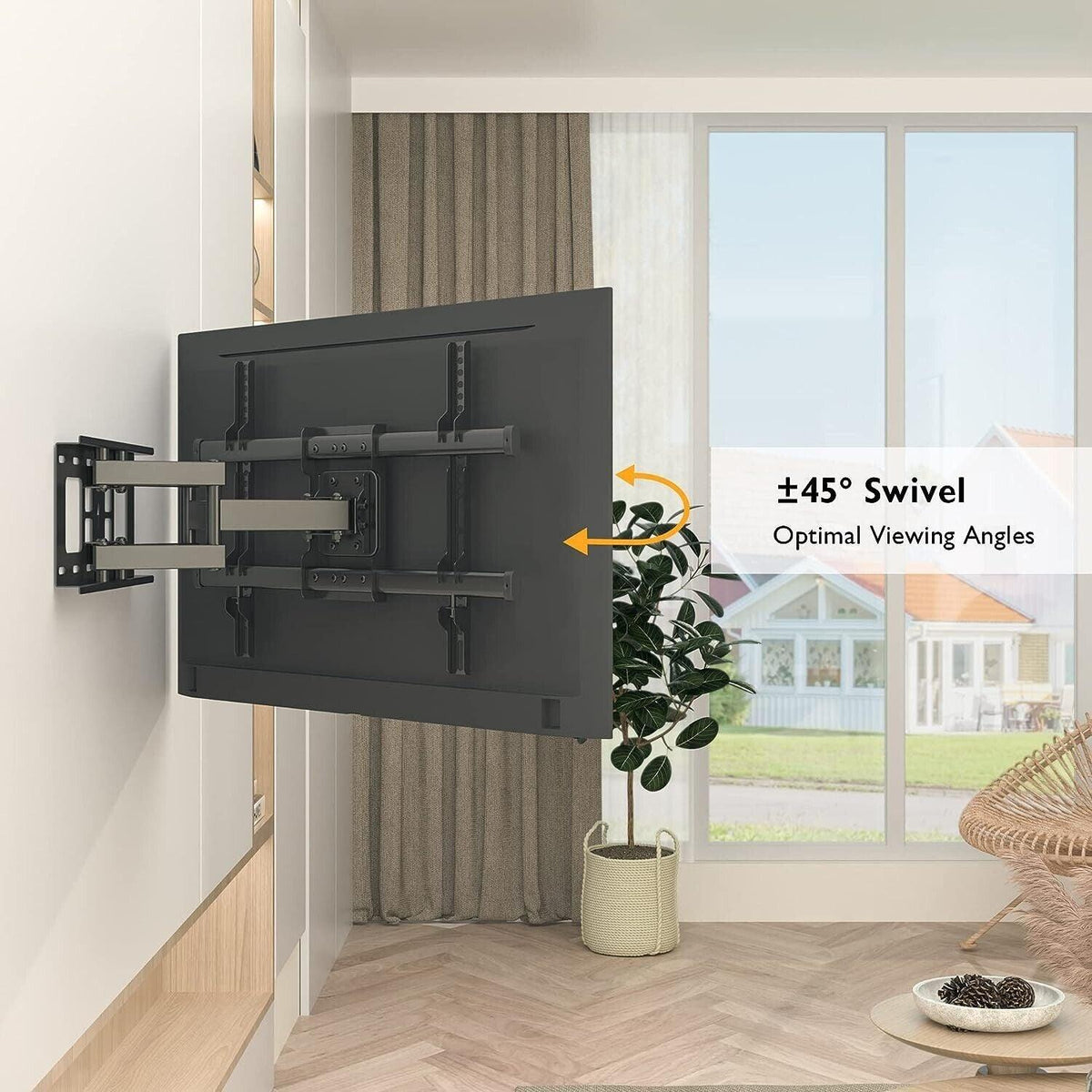 BONTEC TV Wandhalterung für 32-80 Zoll bis zu 60kg Schwenkbar Neigbar Universal
