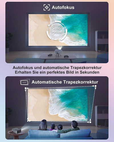 Artlii Play4 Beamer 400 ANSI Android TV Natives 1080P Netflix 4K-Beamer WiFi