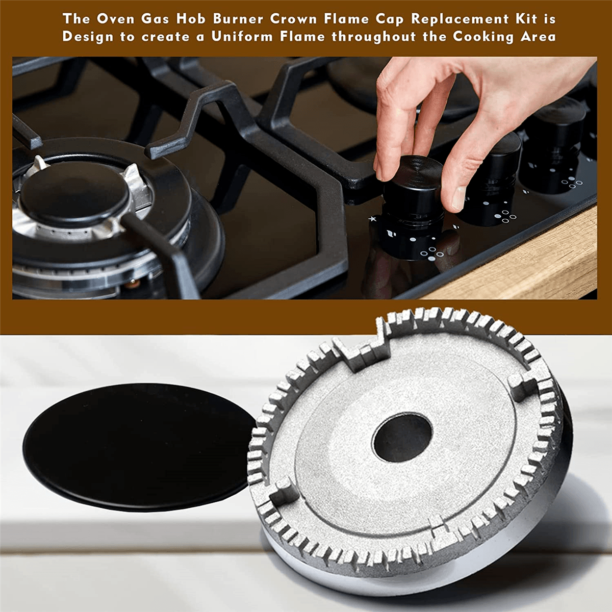 Herdhut-Set, Verbesserter Herddeckel, Backofen-Gasherd, Brennerkrone, Flamm G4W9