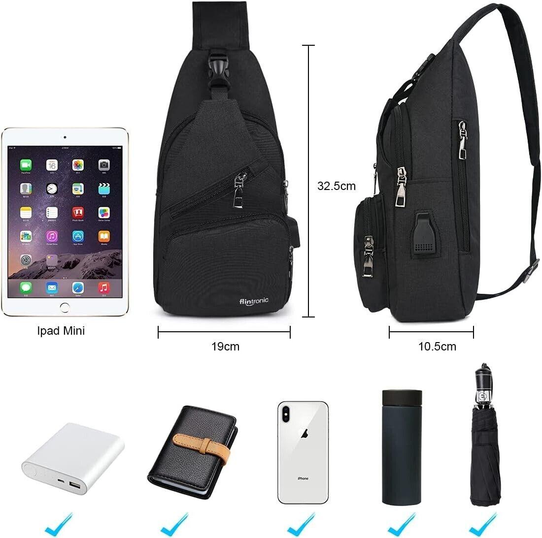 flintronic Brusttasche,Messenger Sling bag mit Verstellbarem,Herren Taschen Ruck