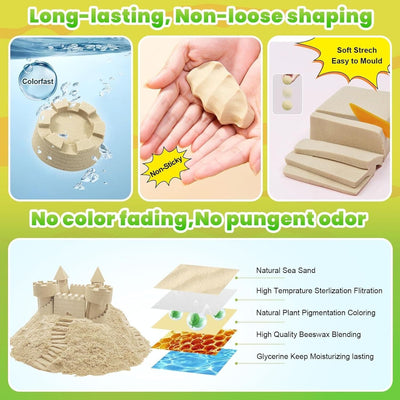 CROSOFMI Magic Sand Für Kinder Set Spielsand Faltbarer Sandkasten