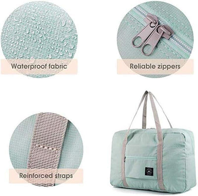 2er-Pack Sporttasche leichte faltbare Reisetasche Cabin Bag Handgepäck Blau Rosa
