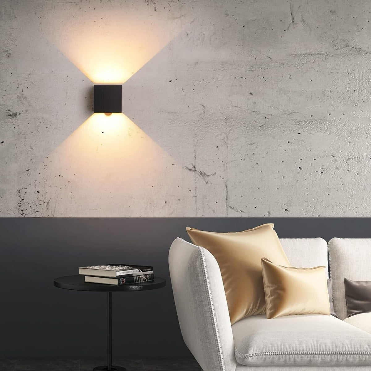 LED Wandleuchte Cube Innen/Aussen Bewegungsmelder,12W,IP 65 Wasserdicht