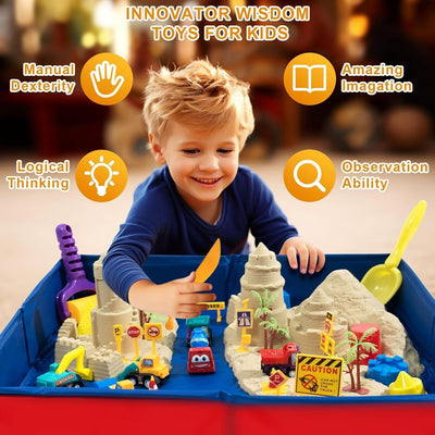 CROSOFMI Magic Sand Für Kinder Set Spielsand Faltbarer Sandkasten