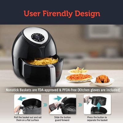 Ultrean Heißluftfritteuse, 8L, Air Fryer, Friteuse ohne Öl mit LCD