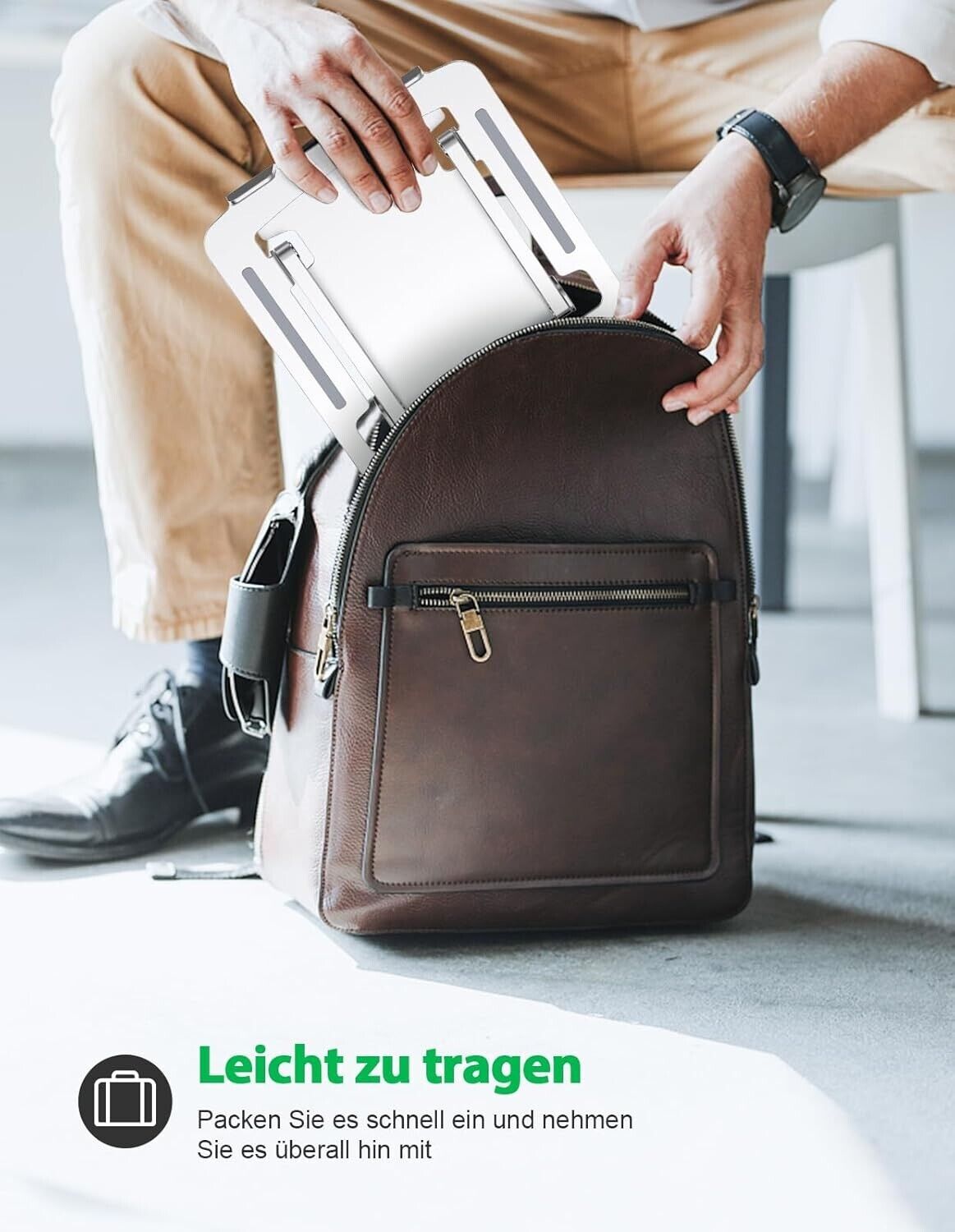 Glangeh Laptop Ständer Aluminium Robust, Belüfteter Ergonomisch Laptop Stand mit