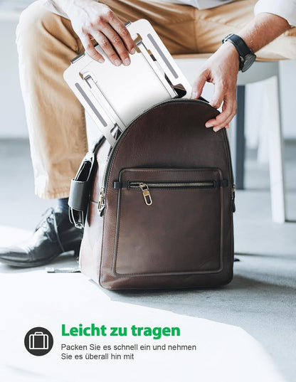 Glangeh Laptop Ständer Aluminium Robust, Belüfteter Ergonomisch Laptop Stand mit