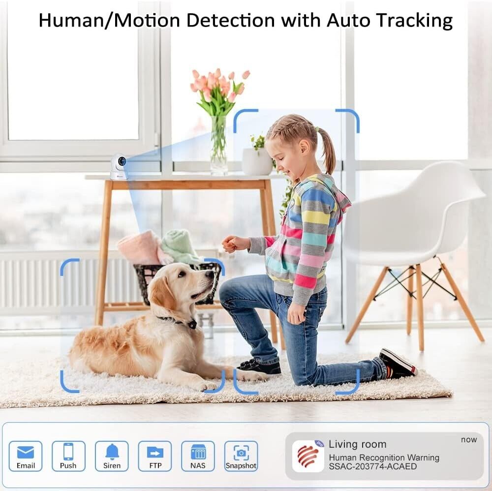 Ctronics 710C-P2 2.5K 4MP WLAN Überwachungskamera Innen(Ohne USBC Kabel)