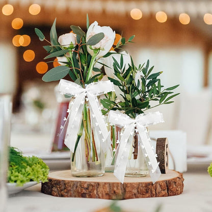 20 Stück Autoschleifen Antennenschleifen Weiß,Schleifen Hochzeit,Hochzeit Deko S
