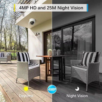 Ctronics 530C-Weiß- 2K 4MP PTZ Überwachungskamera Aussen - Ohne Wandhalterung
