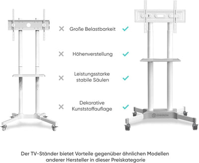 ONKRON Universal TV Ständer rollbar 32-65 Zoll TV bis 50 kg, Fernsehständer