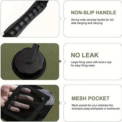 Solar Beheizte Campingduschtasche, Tragbare Badebeutel Outdoor-Reisen, Klettern.