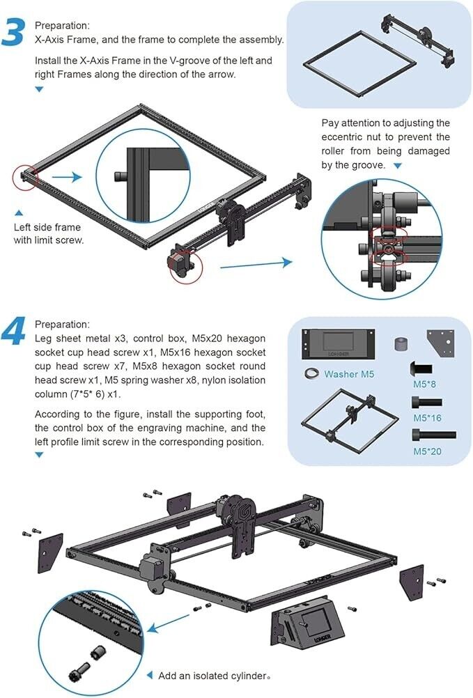 LONGER RAY5 5W gravierer für Holz und Metall, 0.08 * 0.08 mm komprimierter