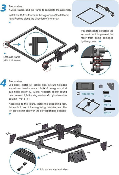 LONGER RAY5 5W gravierer für Holz und Metall, 0.08 * 0.08 mm komprimierter
