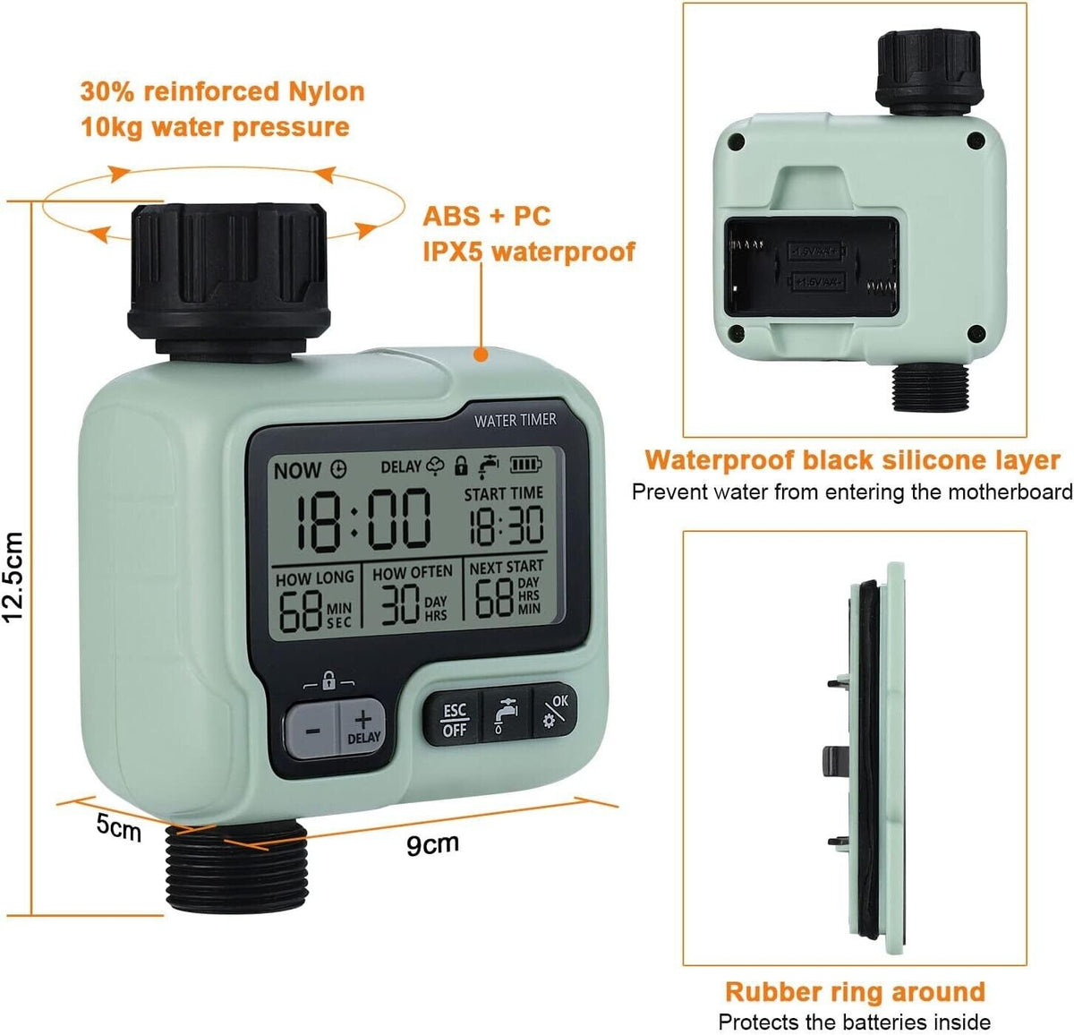 Crosofmi Bewässerungs-Timer Garten-Rasen-Wasserhahn Sprinkler-Timer