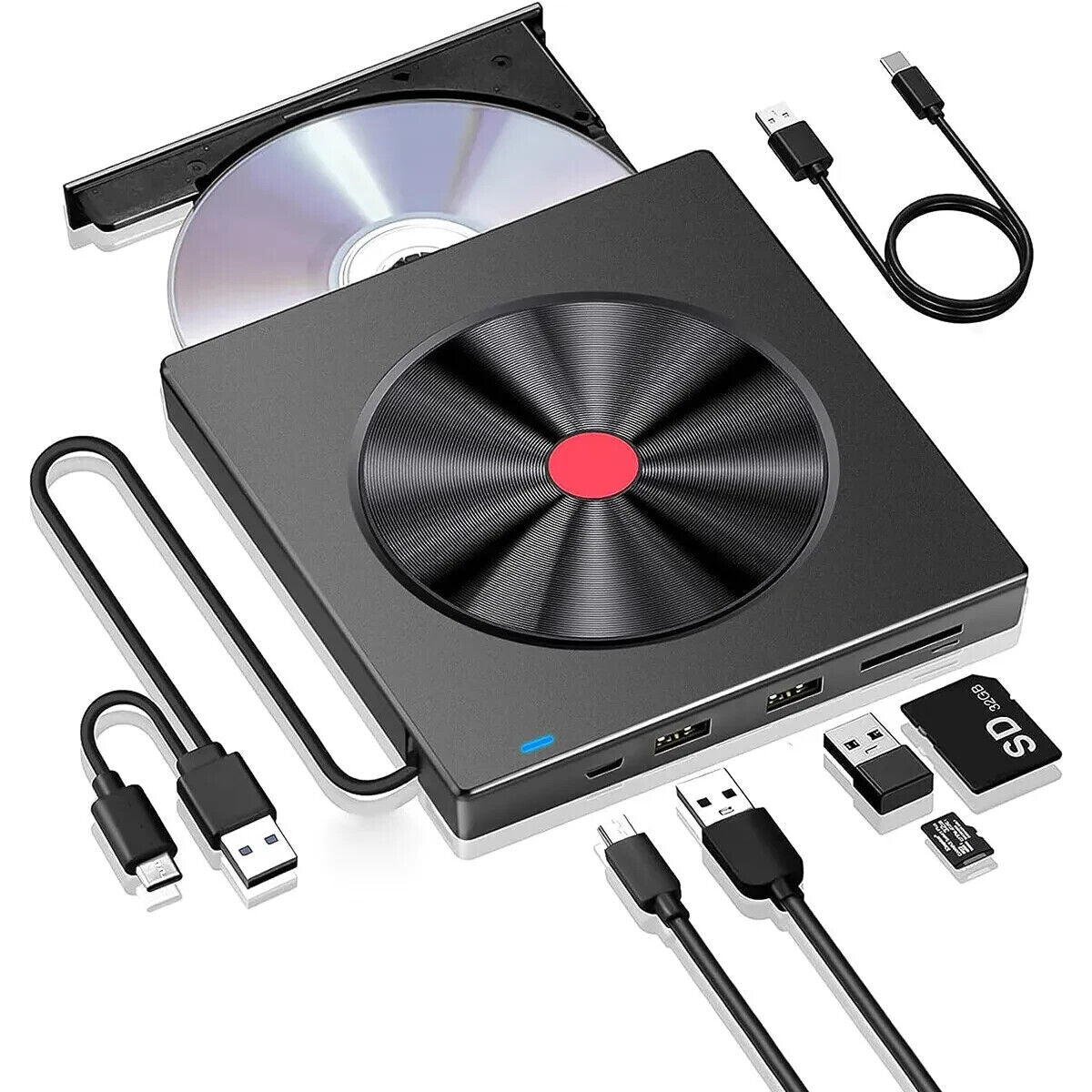 Externes-CD/DVD Laufwerk USB 3.0 +Type C Brenner Player Für&PC&Laptop (2)