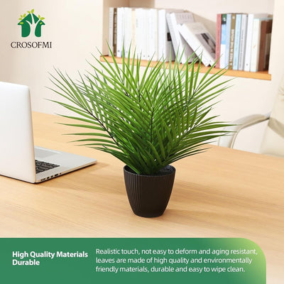 CROSOFMI Kunstpflanze 35 cm Mini Künstliche Pflanze Areca Palme Kunstpflanzen 2x