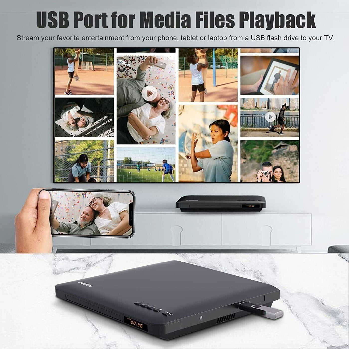Maite Slim DVD Player UltraThin DVD Player Fr TV Region Free DVD CD Player H