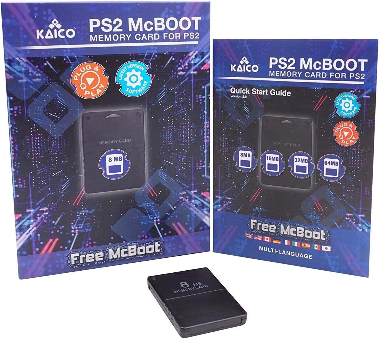 Kaico 8MB PS2 Speicherkarte für Sony Playstation 2 FMCB PS2 Mcboot 1.966