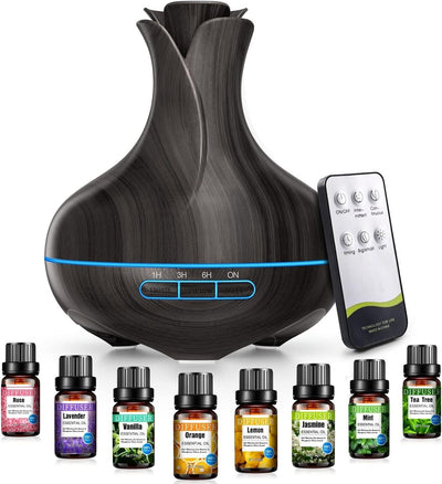 Aroma Diffuser, 600 ML Mit 8 Ätherischen Ölen, Luftbefeuchter Schlafzimmer, Luft