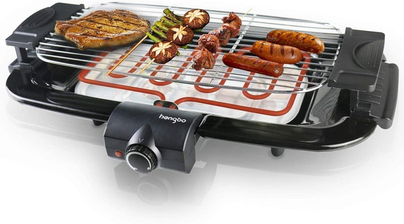 HengBO Elektrogrill Tischgrill Elektrogrill 2000W Kontaktgrill mit Thermostat