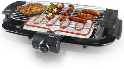HengBO Elektrogrill Tischgrill Elektrogrill 2000W Kontaktgrill mit Thermostat