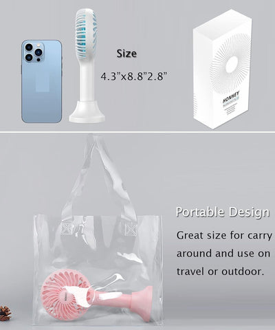HonHey Handventilator tragbar MiniHandventilator mit USBAkku 4 Geschwindigk