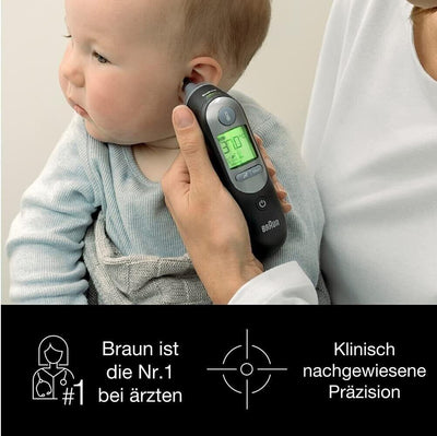 Braun ThermoScan 7 Ohrthermometer Schwarz | Age Precision-Technologie | Digitale