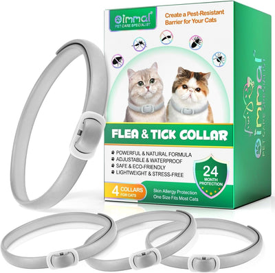 Zecken-Flohband Katze, Flohhalsband für Katzen 4Pcs, 24 Monate lang wirksamer Sc