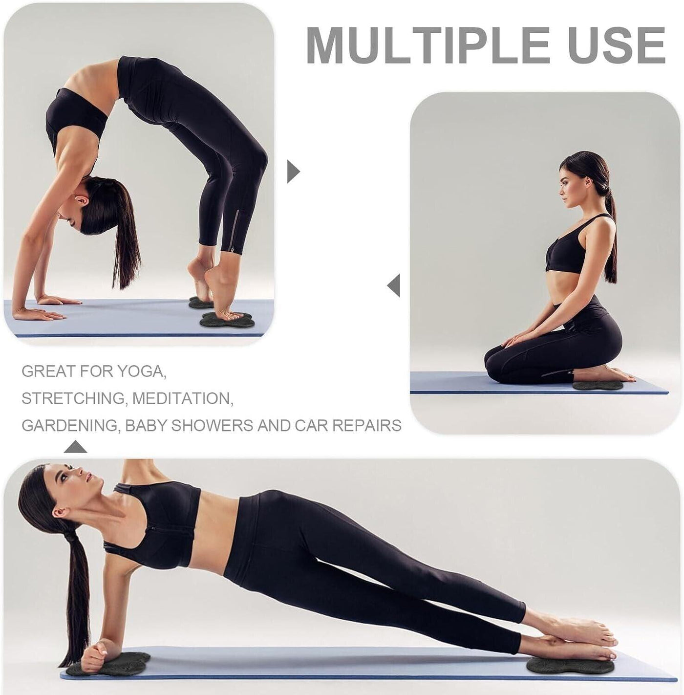 Yoga Kniekissen 2 Stück Knieschützer rutschfeste Kniepolster, verschleißfest