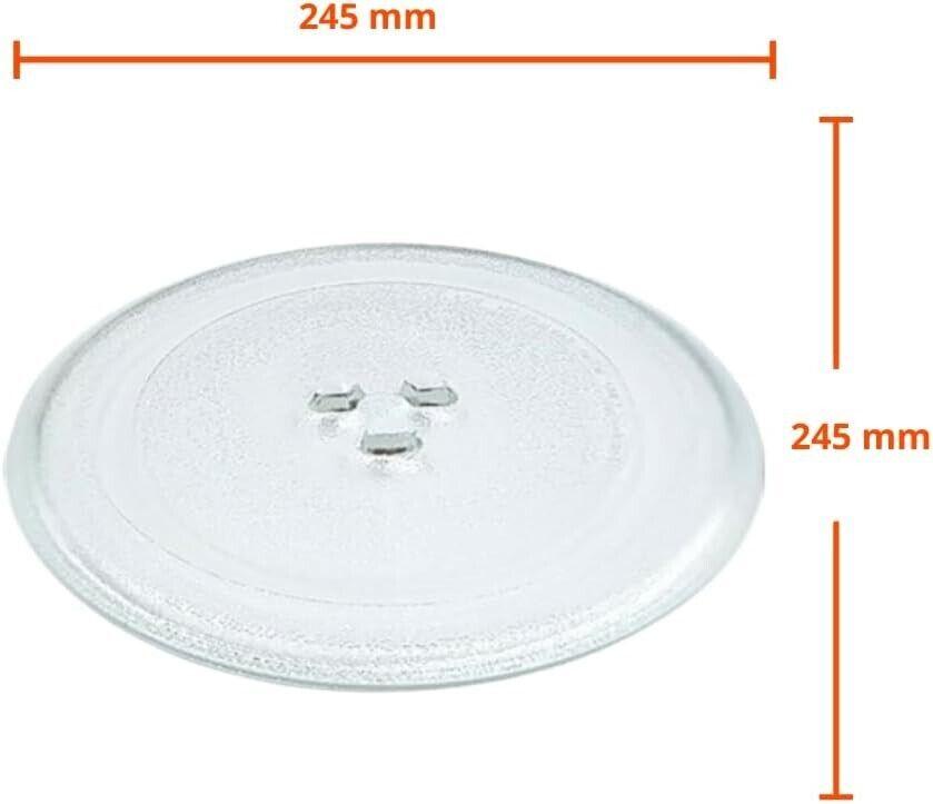 Universal Mikrowelle-Drehteller-Glasplatte mit 3 Fixierern, 245 mm