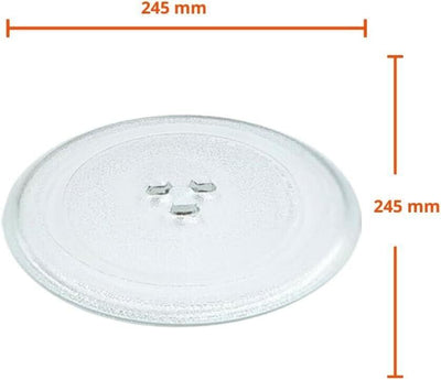 Universal Mikrowelle-Drehteller-Glasplatte mit 3 Fixierern, 245 mm