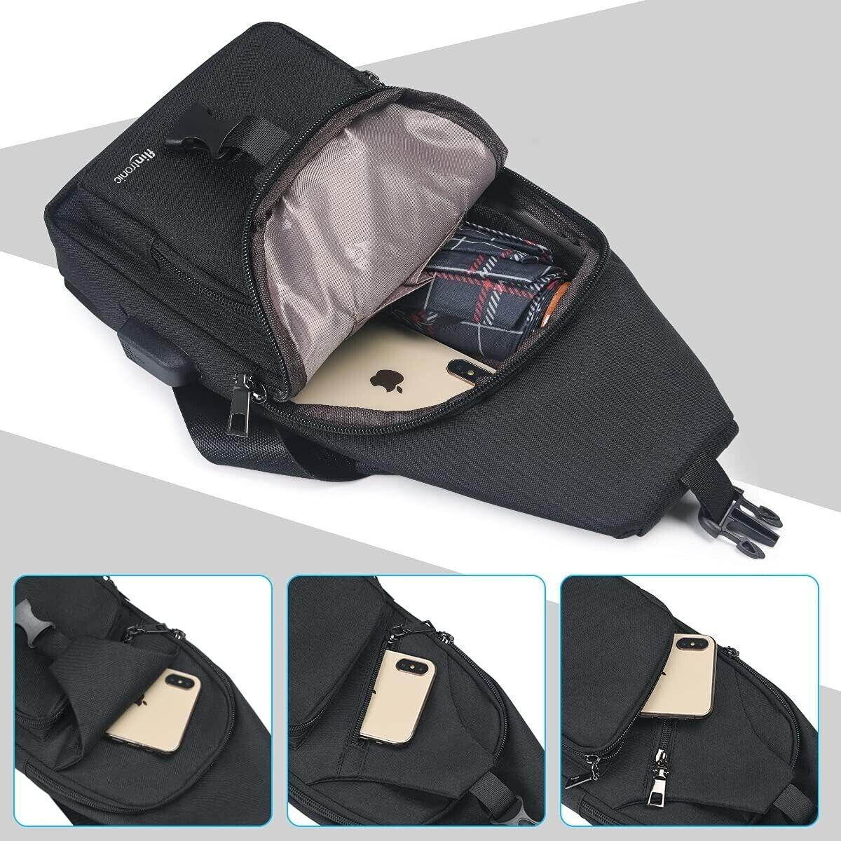 flintronic Brusttasche,Messenger Sling bag mit Verstellbarem,Herren Taschen Ruck