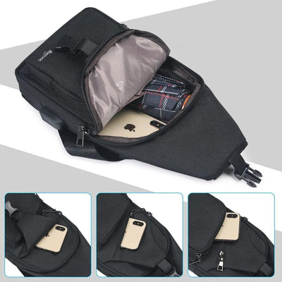 flintronic Brusttasche,Messenger Sling bag mit Verstellbarem,Herren Taschen Ruck