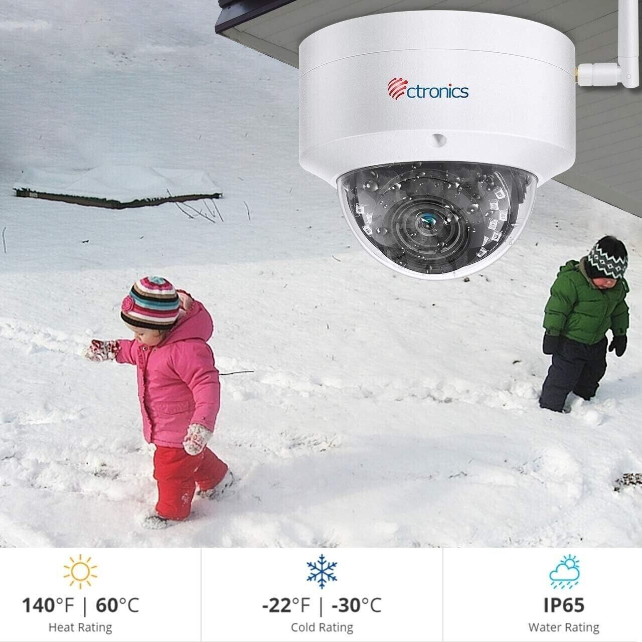 Ctronics CTIPC-290 5MP Dome HD Sicherheits Kamera Außen, Wifi, mit SD Kartenfach