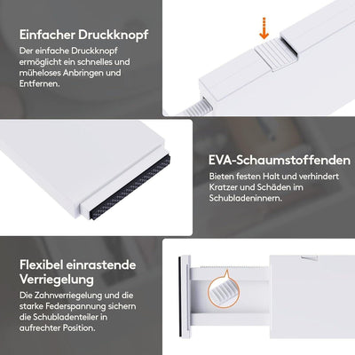 Lifewit 5er-Set Schubladenteiler aus Kunststoff (28-44,5 cm), verstellbarer Schu