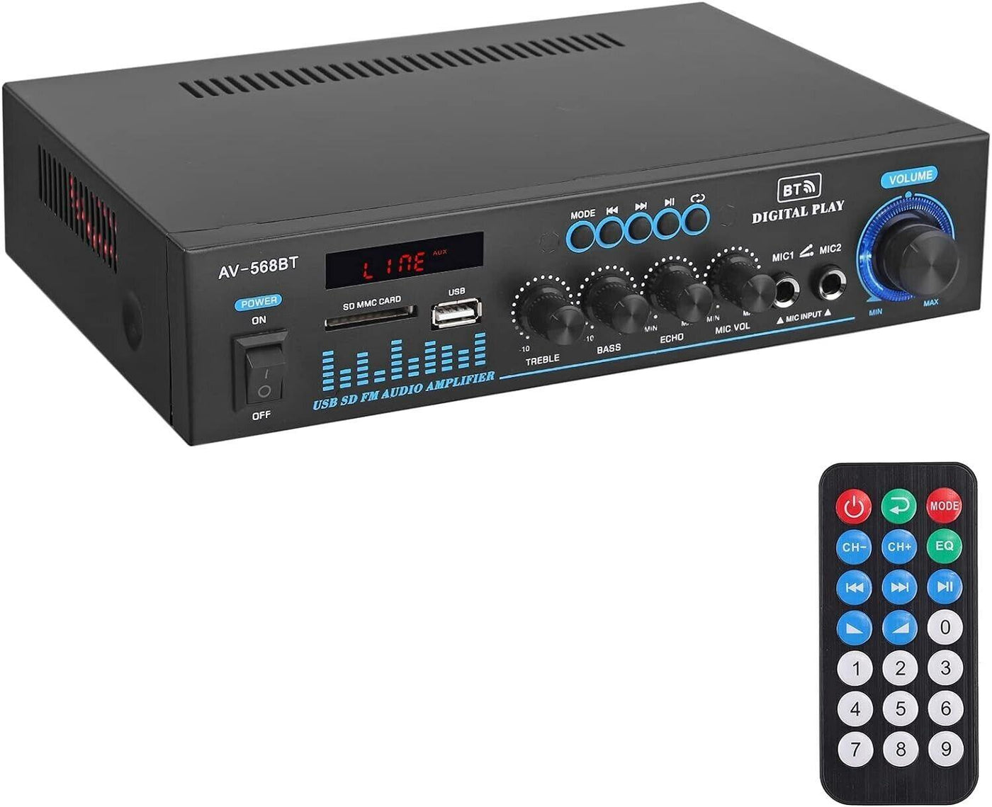 LiNKFOR Audio Leistungs Stereoverstärker, Bluetooth Heim Audioverstärker