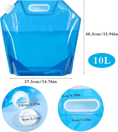 XREE 4 Stück Faltbarer Wasserkanister 10L Tragbarer Wasserbehälter mit dichtem D