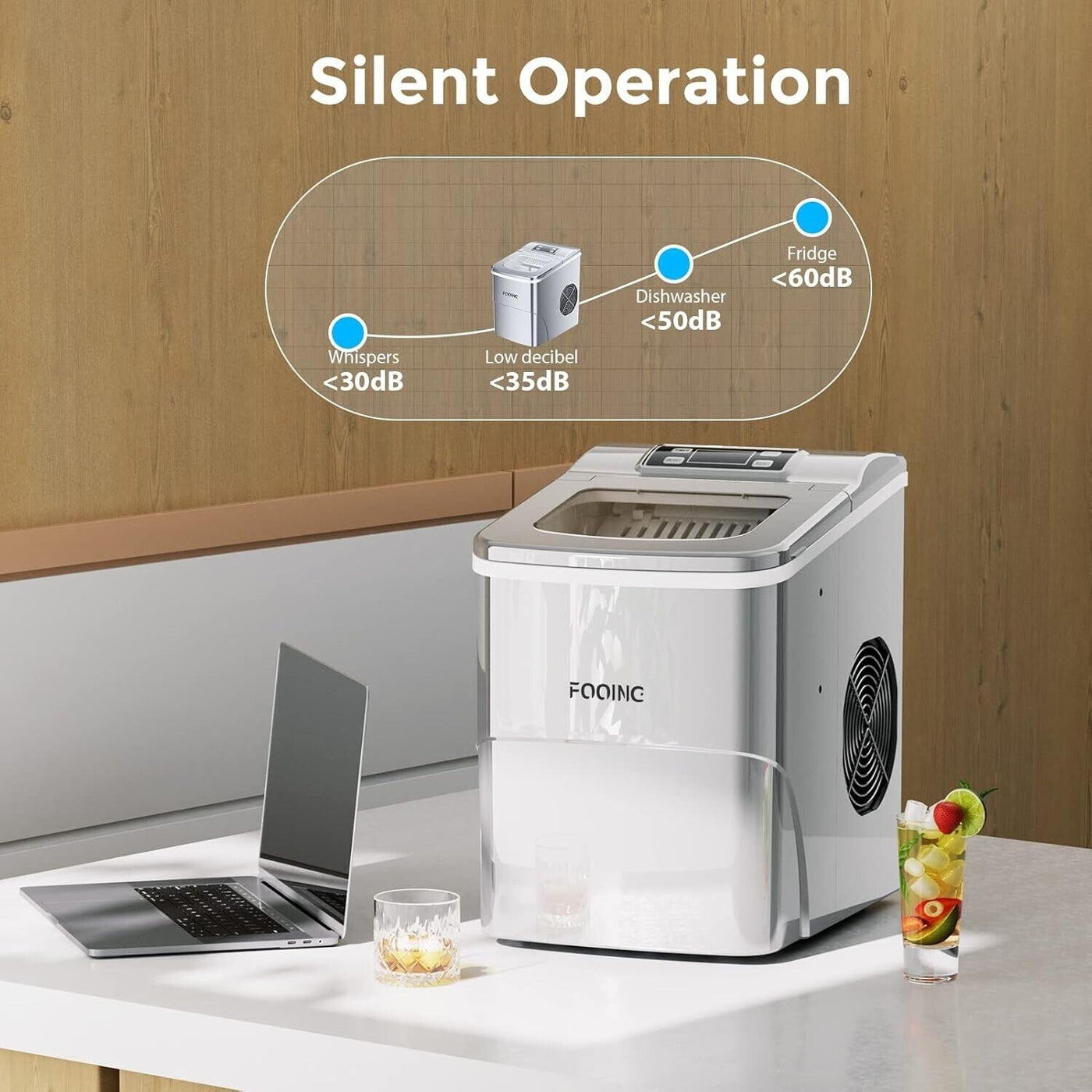 FOOING Eiswürfelbereiter Würfelmaschine Eismaschine Eiswürfelmaschine Eiswürfelm