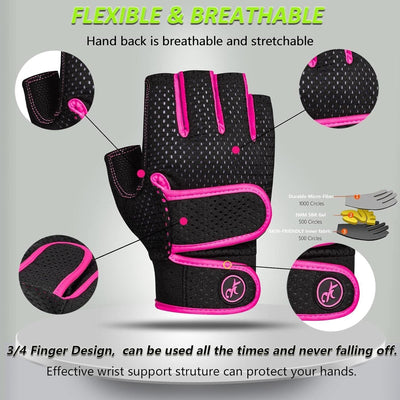 MOREOK Gewichtheber Handschuhe Workout Handschuhe - L
