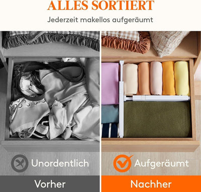 Lifewit 5er-Set Schubladenteiler aus Kunststoff (28-44,5 cm), verstellbarer Schu