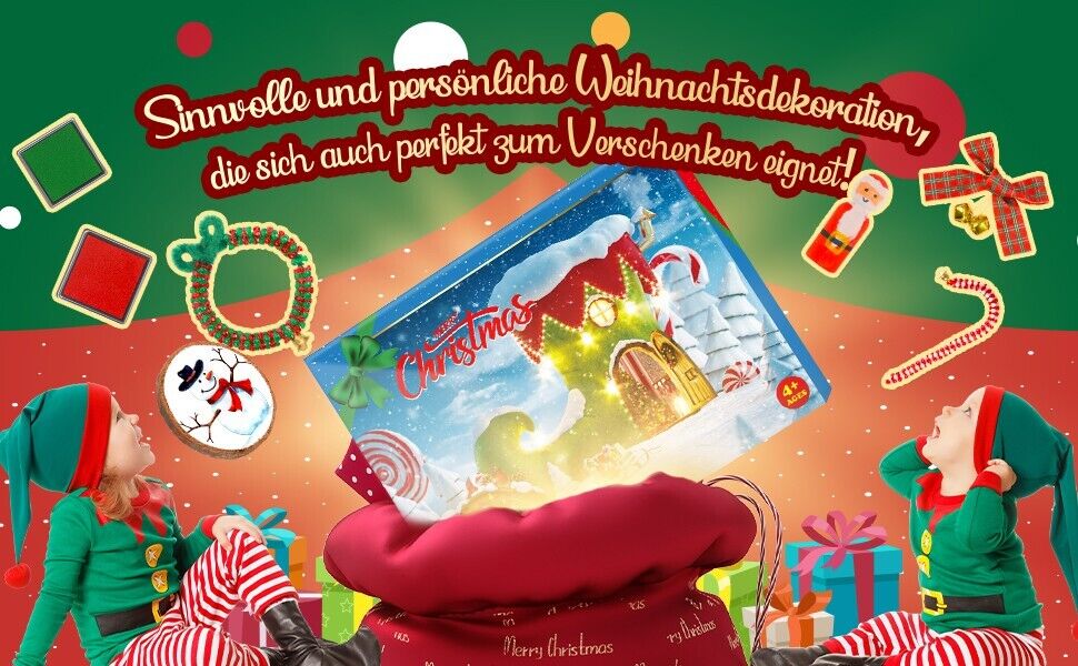 Weihnachts Adventskalender kinder: 24 DIY Bastelsets,Weihnachtsdekoration a