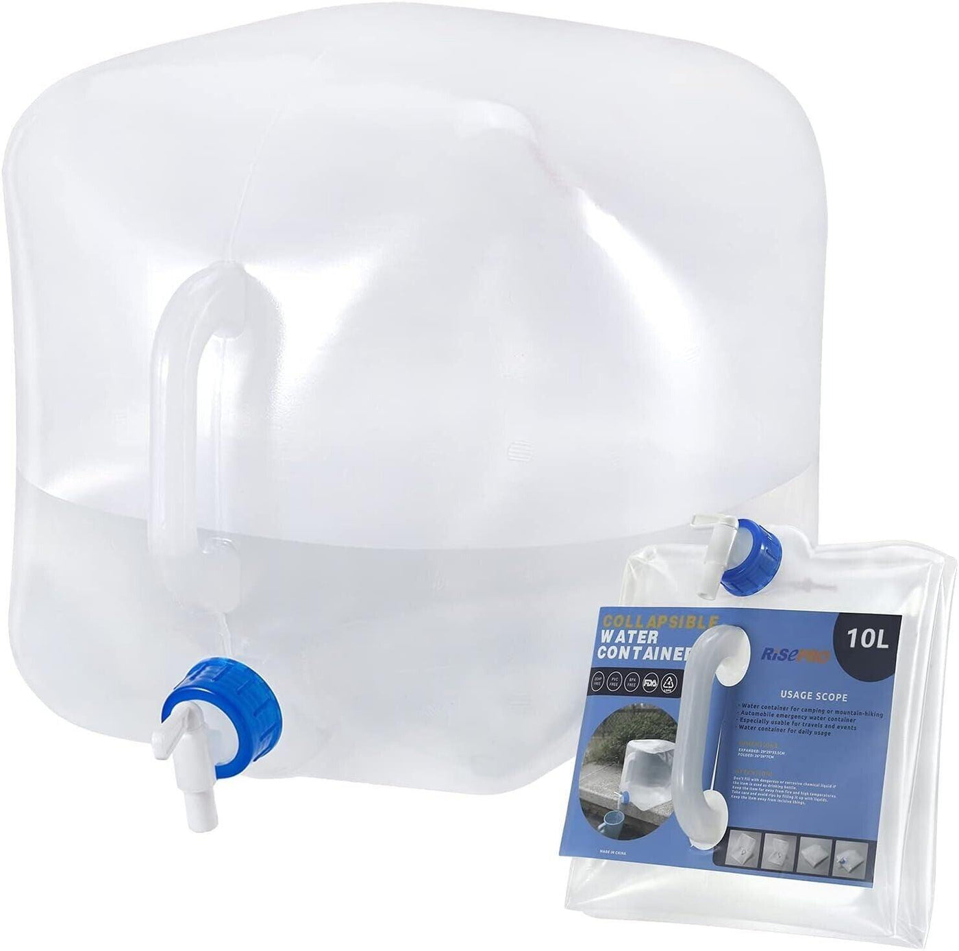 LIROPAU 2 Stück Faltbarer Wasserkanister mit Hahn und Tragegriff, Faltkanister B