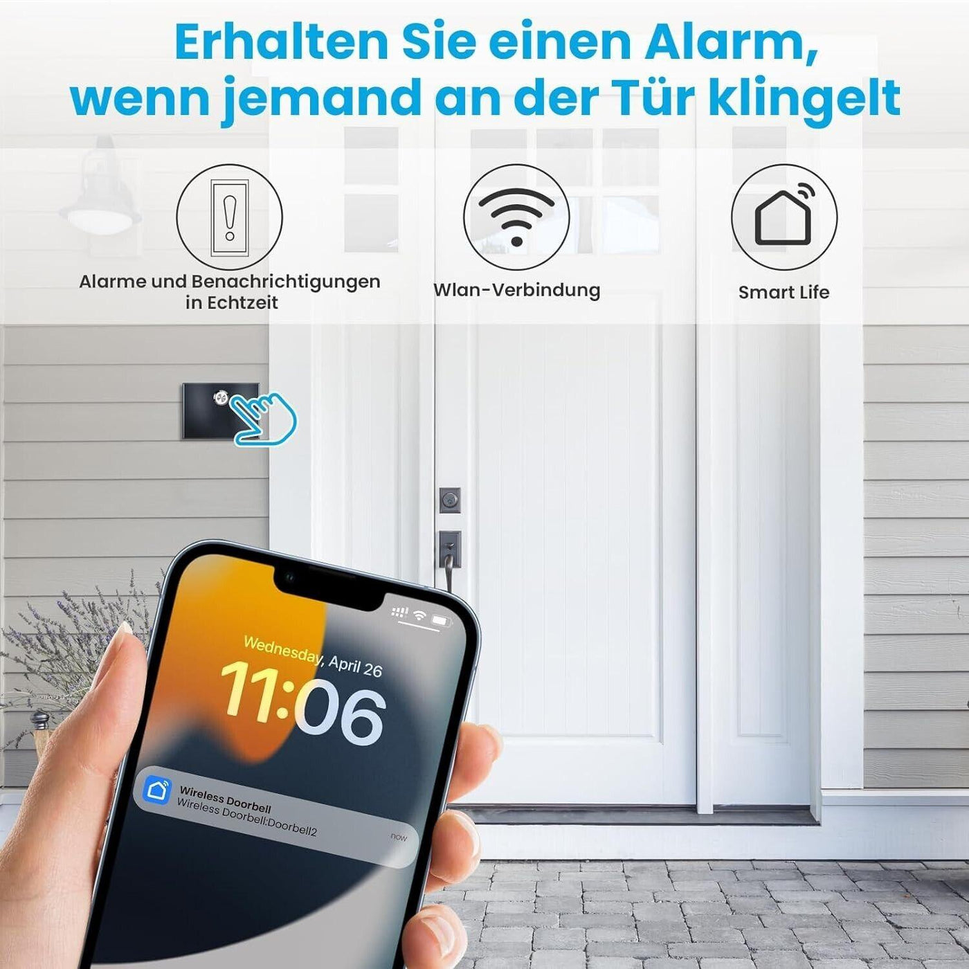 BITIWEND Funksignal Weiterleitung WLAN Funk Erweiterung Set Türklingel und Gong