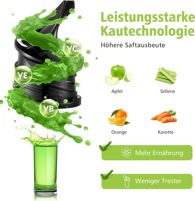 AOBOSI 200W Slow Juicer, Entsafter mit Rücklauffunktion und Zwei Filtergrößen. E