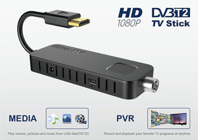 Dcolor DVB-T2 Digitaler terrestrischer Decoder - HDMI TV Stick, Dolby Audio HD 1